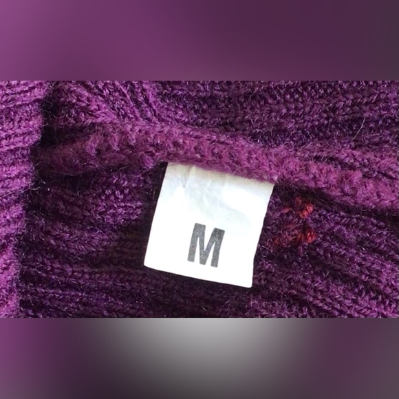 Vintage purple checkered sweater size M - Picture 5 of 5